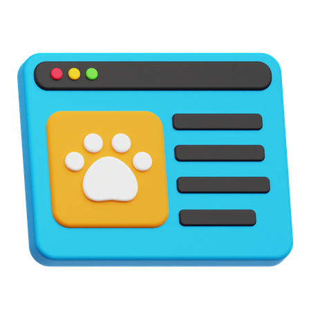 Pet Website  3D Icon