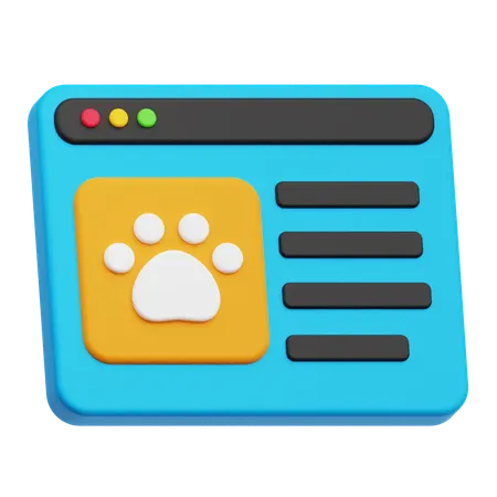 Pet Website  3D Icon