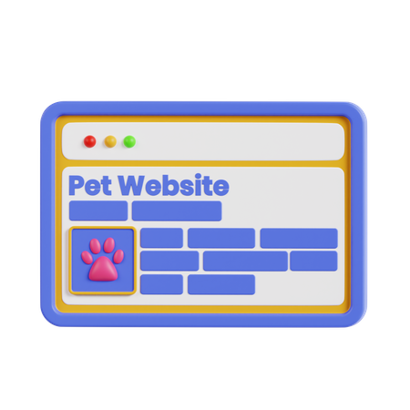 Pet Website  3D Icon