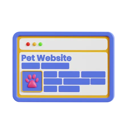 Pet Website  3D Icon