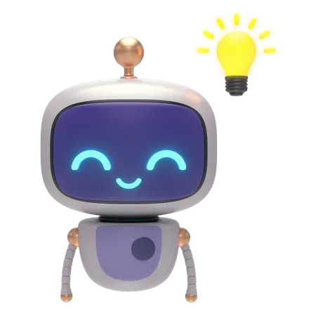 Little Bot se fait une idée  3D Illustration