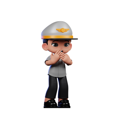 Petit pilote effrayé  3D Icon