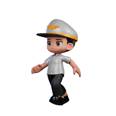 Petit pilote qui court  3D Icon