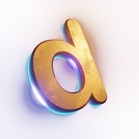 Effet de texte lettre minuscule « d »  3D Icon