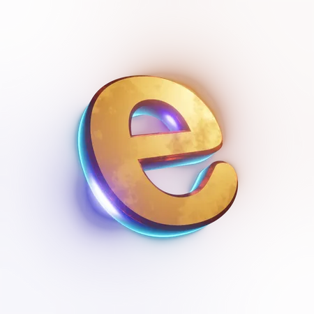 Effet de texte lettre minuscule « e »  3D Icon