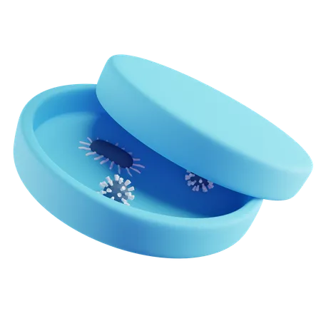 3 D Illustration Of Blue Petri Dish 3D Icon