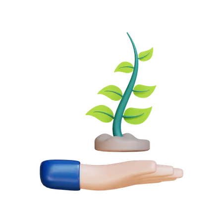 Pflanze retten  3D Illustration
