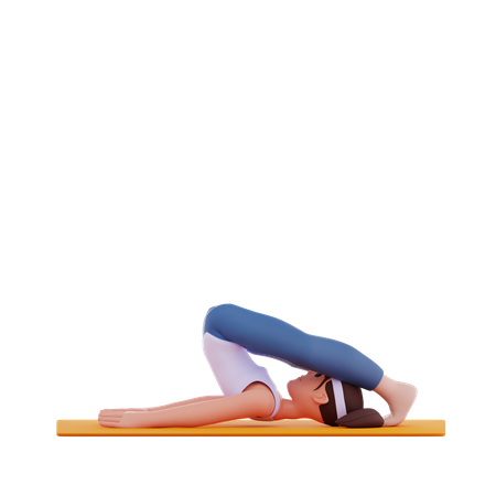 Yoga-Pose „Pflug“  3D Illustration