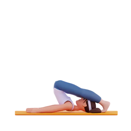 Yoga-Pose „Pflug“  3D Illustration