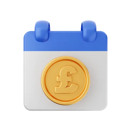 Pfund Zahlungsdatum  3D Icon