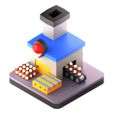 Pharmaceutical Factory  3D Icon