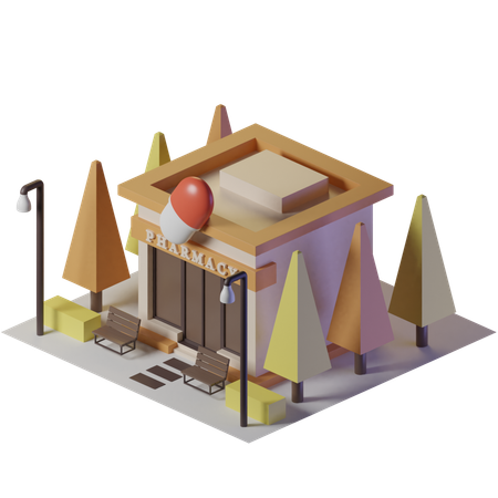 Pharmacy  3D Illustration