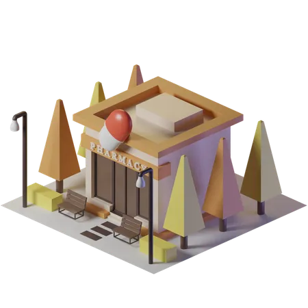 Pharmacy  3D Illustration