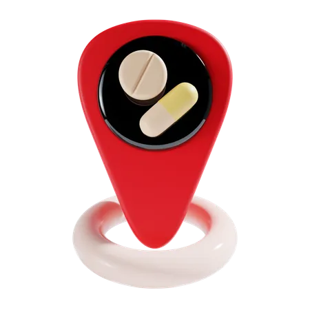 Medicine Shop Location 3 D Icon 3D Icon