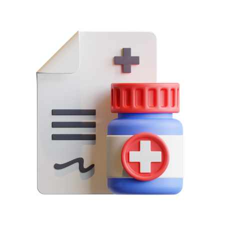 Pharmacy Prescription  3D Illustration