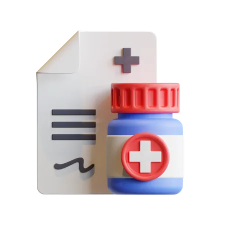 Prescription Icon With 3 D Style 3D Illustration