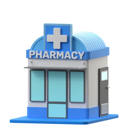 3 D Rendering Of A Pharmacy Building Illustration 3D Icon