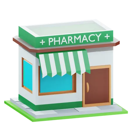 3 D Pharmacy Store Illustration With Transparent Background 3D Icon