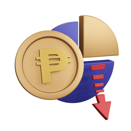 Philippine Peso Decrease Monet Chart  3D Icon