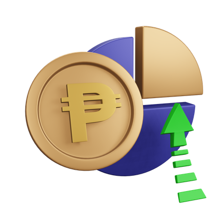 Philippine Peso Increase Monet Chart  3D Icon