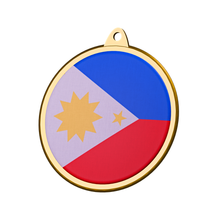 Philippines Flag Medal Badge  3D Icon