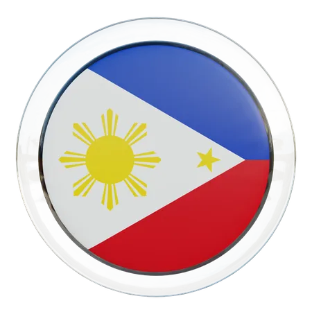 Philippines Round Flag  3D Icon