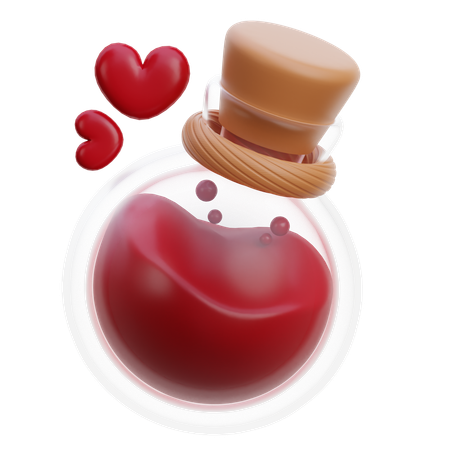 Philtre d'amour en bouteille  3D Icon