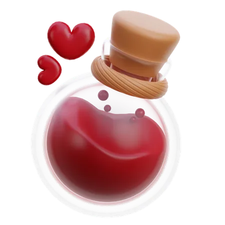 Philtre d'amour en bouteille  3D Icon