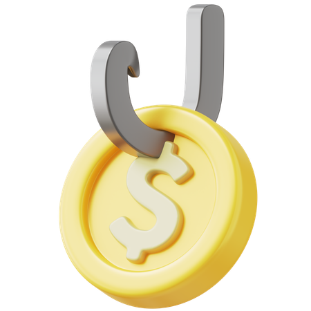 Phising Coin  3D Icon