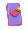 Phone And Heart With Message Notification