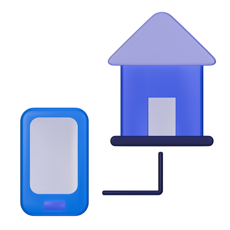 電話と自宅  3D Icon