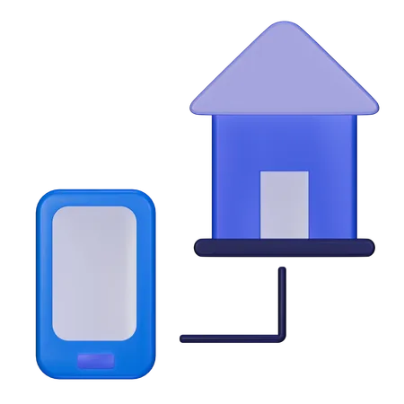 電話と自宅  3D Icon