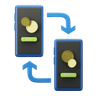 bitcoin transfer 3d illustration