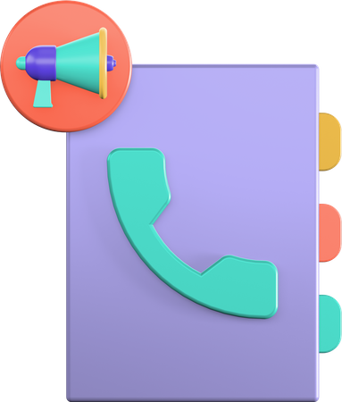 Phone Book Marketing 3D Icon