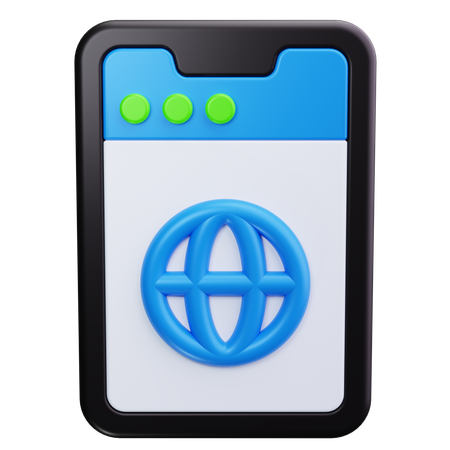 Phone Browser  3D Icon