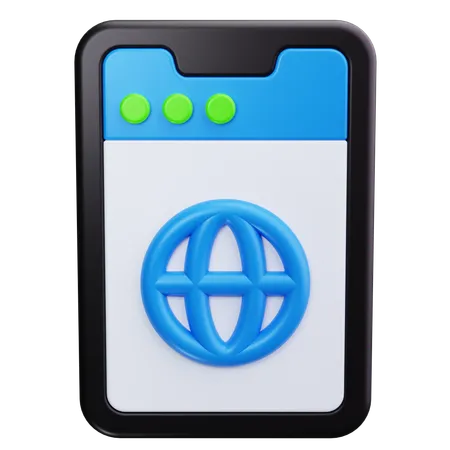 Phone Browser  3D Icon