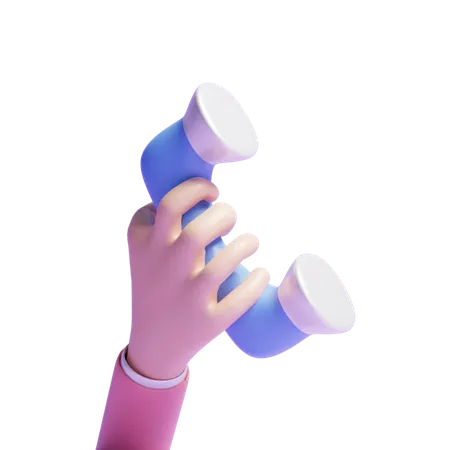 3 D Call Phone Icon With Hand Or 3 D Holding Phone On Hand Concept Icon Or 3 D Received Call Icon 3D Icon