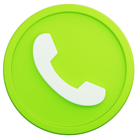 Phone Call Approve Round Button  3D Icon