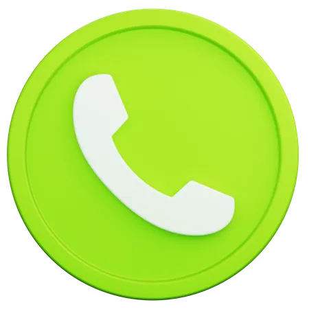 Phone Call Approve Round Button  3D Icon