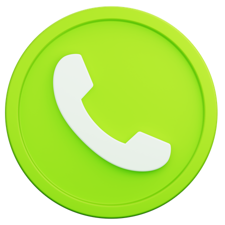 Phone Call Approve Round Button 3D Icon