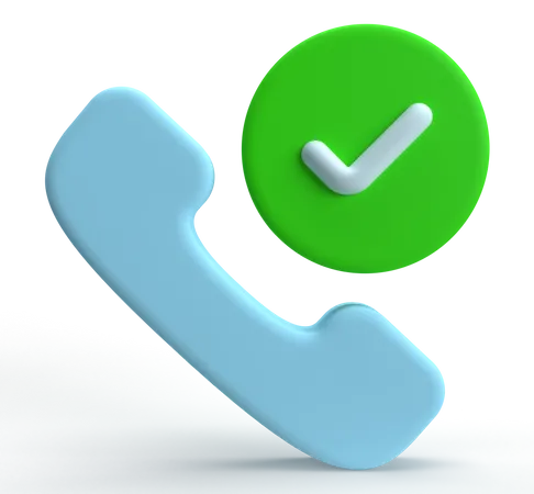 Phone Call Check  3D Icon