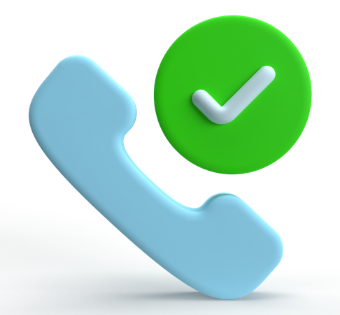 Phone Call Check  3D Icon