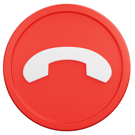 Phone Call Reject Round Button  3D Icon