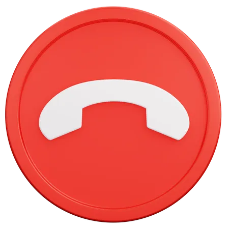 Phone Call Reject Round Button  3D Icon