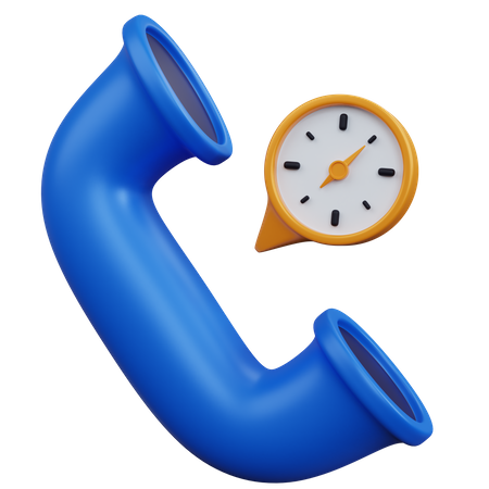 Phone Call With Clock  3D Icon