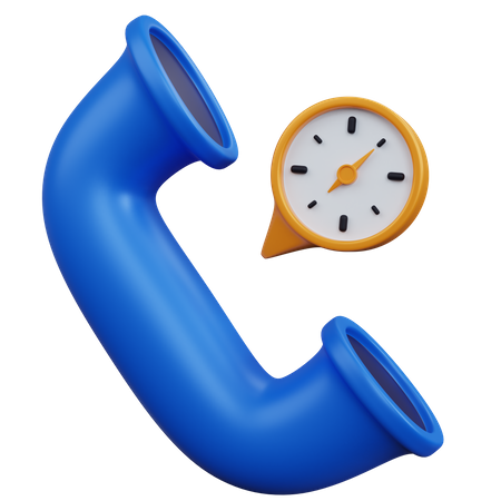 Phone Call With Clock 3D Icon