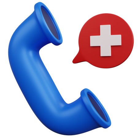 Phone Call With Medical Chat  3D Icon