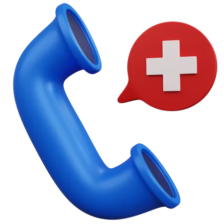 Phone Call With Medical Chat  3D Icon