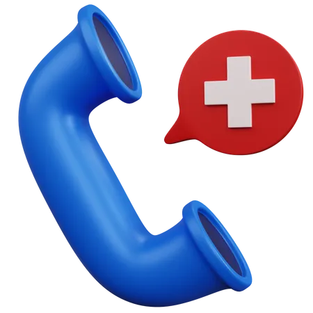 Phone Call With Medical Chat 3D Icon