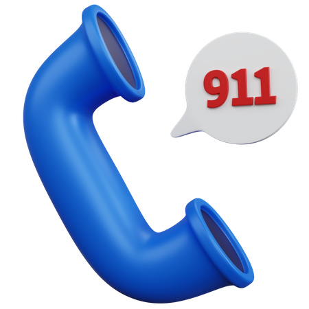 Phone Call With The Words 911  3D Icon